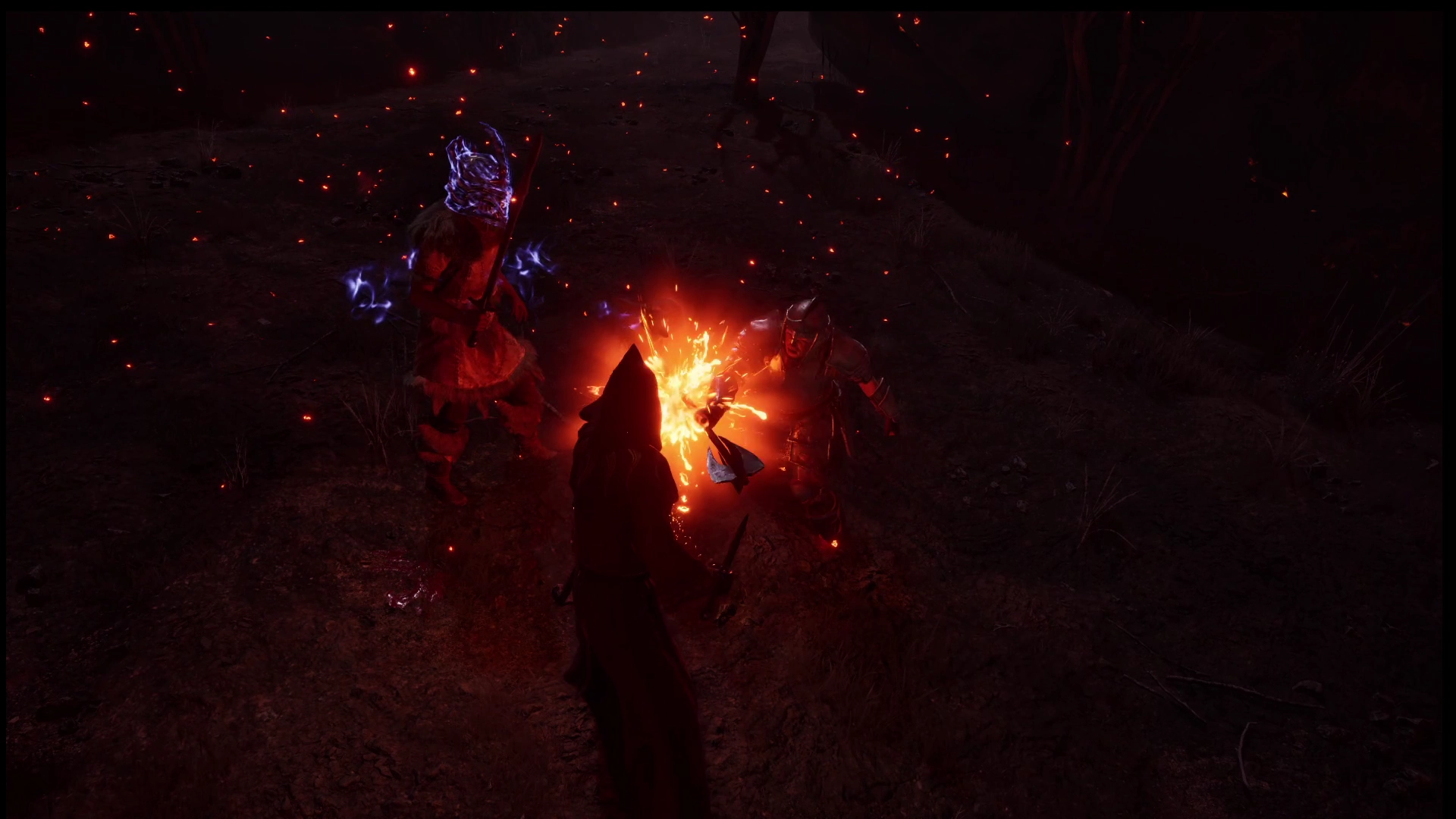 Night combat with spell effects in the Oblivion